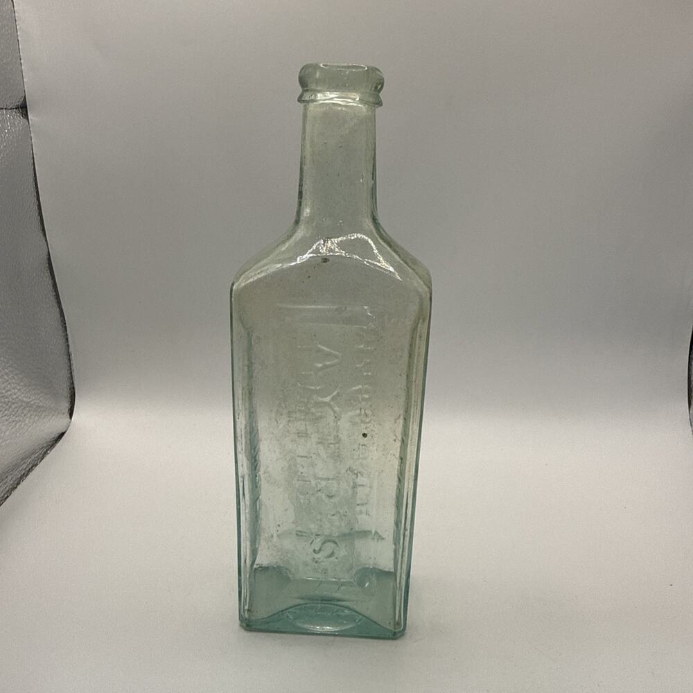 Ayer's Sarsaparilla Embossed Clear Glass Medicine Bottle Medicines & Cures